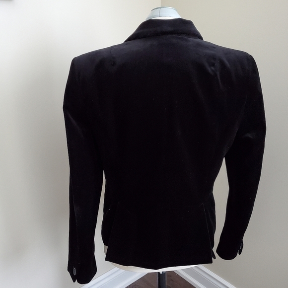 BANANA Republic Black Velvet Blazer Size 14 - Picture 6 of 8